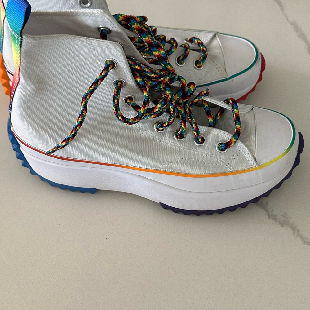 Converse Run Star Hike Hi 170824C Pride Rainbow Shoe Sneaker High Top M 6.5/W 8 - Picture 3 of 7